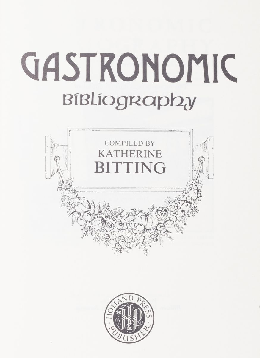 Georges Vicaire - Bibliographie gastronomique - Seconda edizione, 1954
