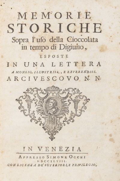 Memorie storiche sopra l’uso della cioccolata in tempo di digiuno