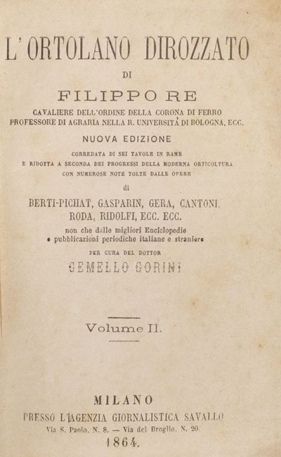 L'Ortolano dirozzato, 1864, in due volumi