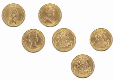 Gran Bretagna, Elizabeth II, Lotto di 3 sterline (1966, 1974, 1974)