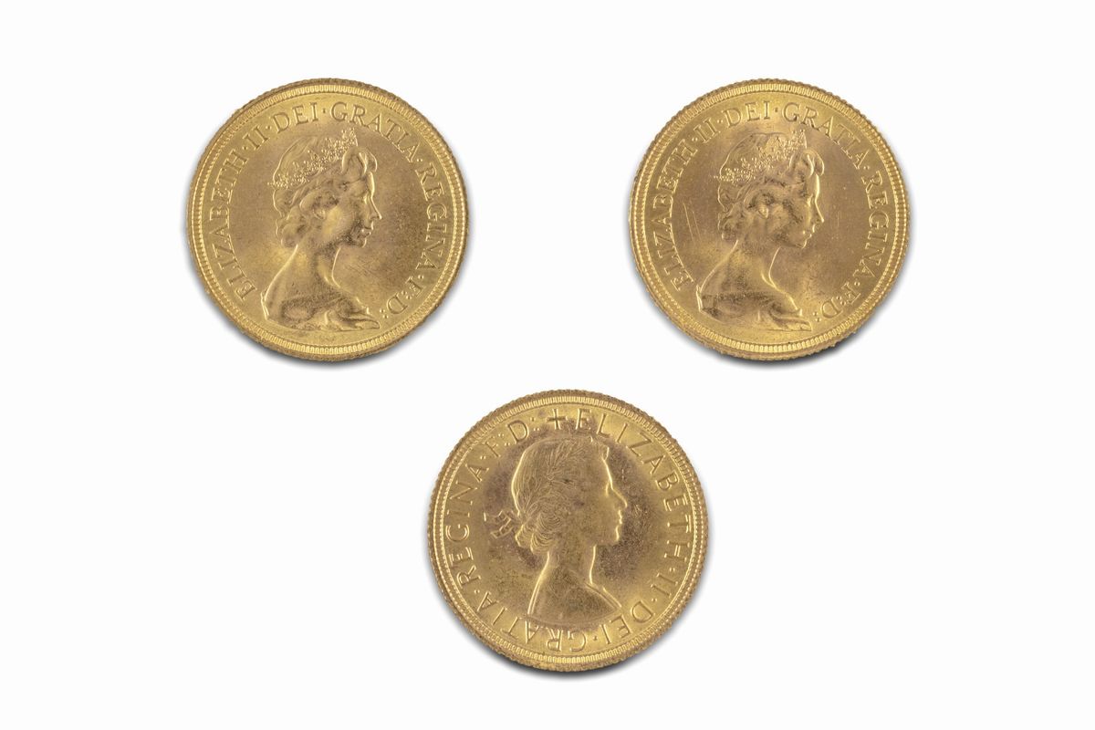 Gran Bretagna, Elizabeth II, Lotto di 3 sterline (1966, 1974, 1974)