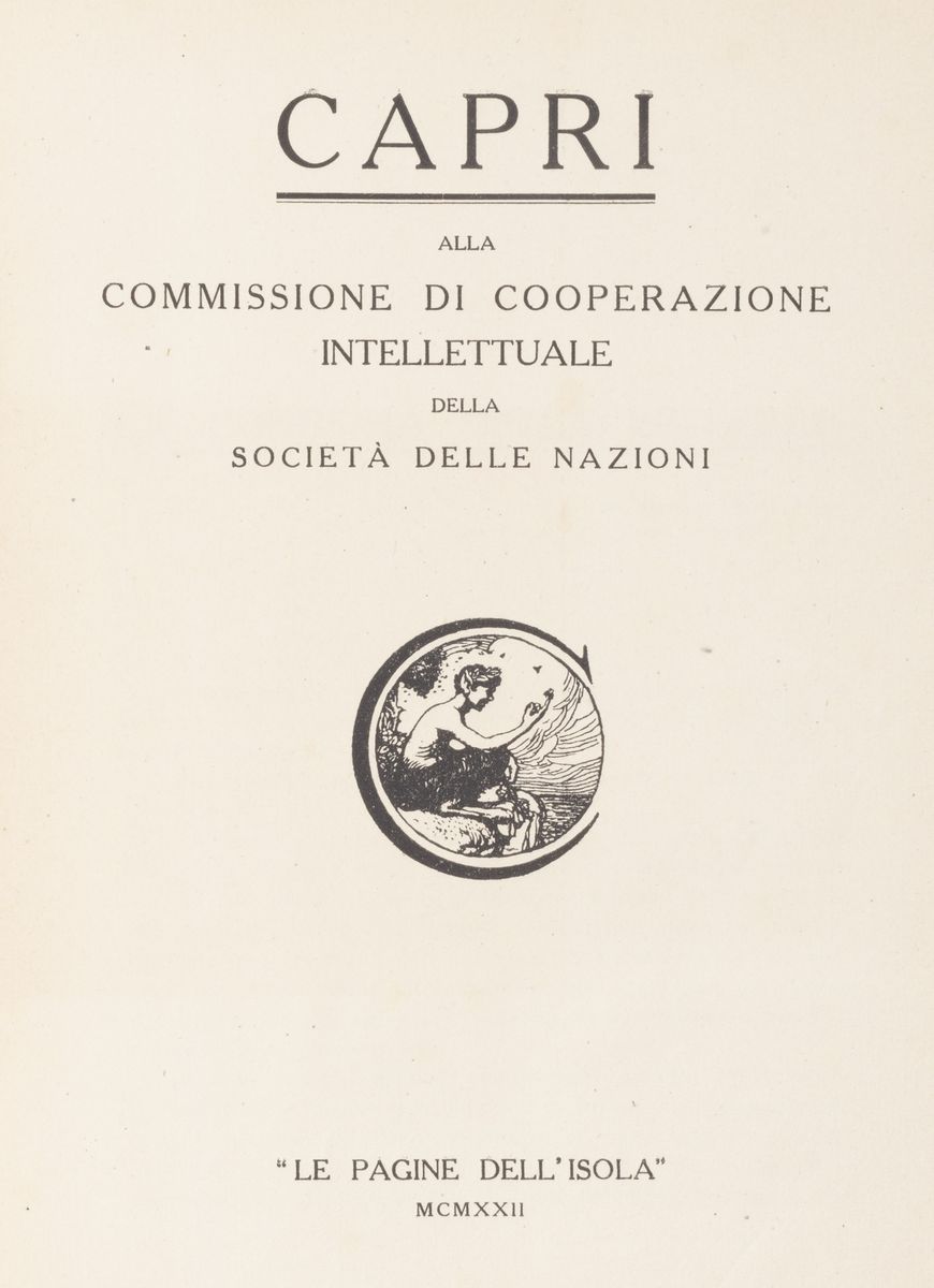 Cerio, Edwin - Cerio, Il convegno del Paesaggio, Edizione delle Pagine dell'Isola, Napoli 1923