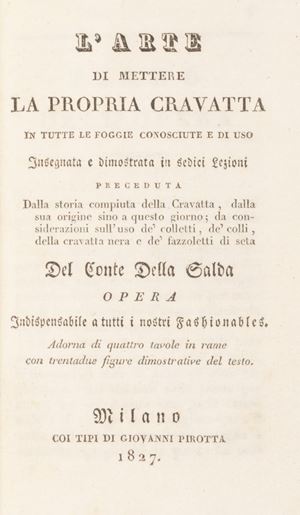 The art of putting one's tie in all the known and customary shapes taught and demonstrated in sixteen lessons, preceded by the accomplished history of the tie