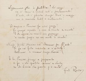 Ferdinando Russo - Poesia autografa firmata e articolo