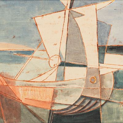 Senza titolo (1948) - tecnica mista su carta intelata