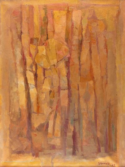 Ocra d'oro, olio su tela, 130 x 97 cm, 1969