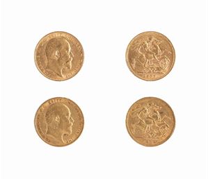 Gran Bretagna - Edward VII - Lotto di 2 sterline