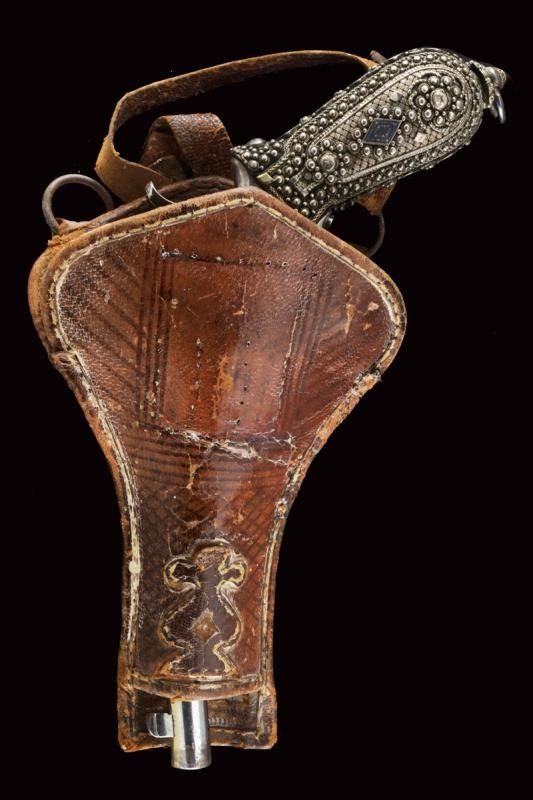 Raro Revolver Gasser a Percussione Centrale Mod. 1870 con Fornimenti in Argento