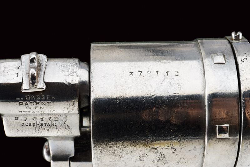 Raro Revolver Gasser a Percussione Centrale Mod. 1870 con Fornimenti in Argento