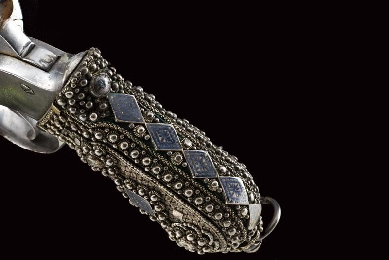 Raro Revolver Gasser a Percussione Centrale Mod. 1870 con Fornimenti in Argento