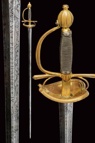 Spada da Ufficiale delle Guardie del Corpo a Piedi, Epoca Ferdinando IV