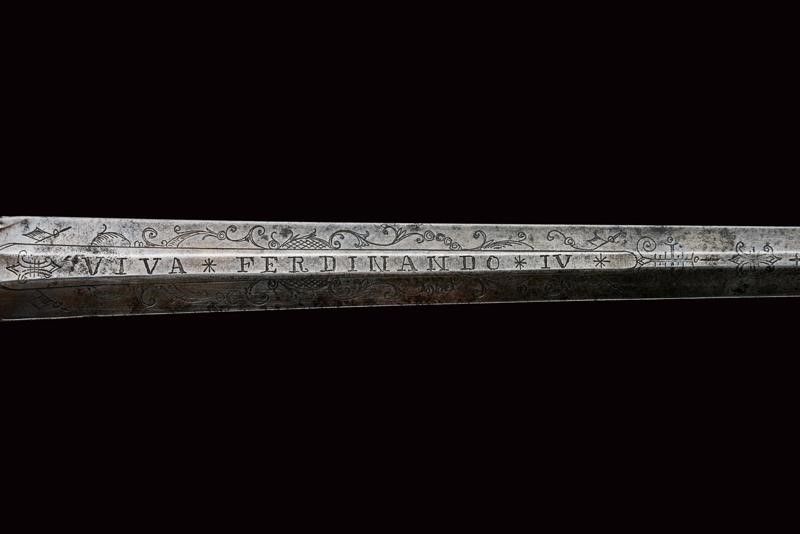Spada da Ufficiale delle Guardie del Corpo a Piedi, Epoca Ferdinando IV