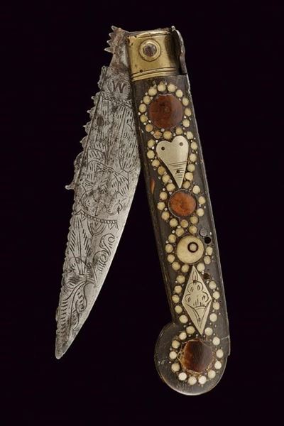 Raro Coltello D'amore Pieghevole