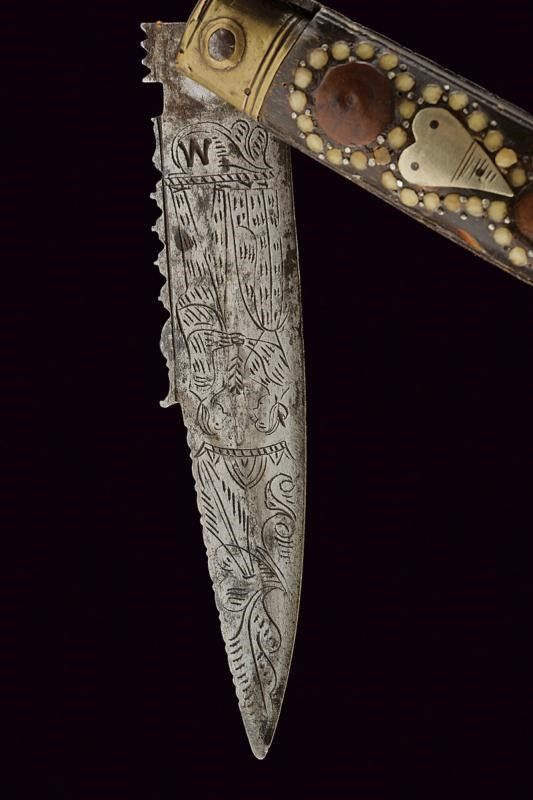 Raro Coltello D'amore Pieghevole