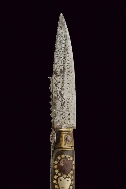 Raro Coltello D'amore Pieghevole