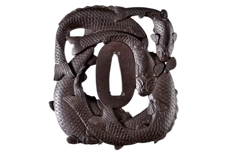 Interessante Tsuba Firmata Suzuki Katsuhiro Saku Suifu No Ju