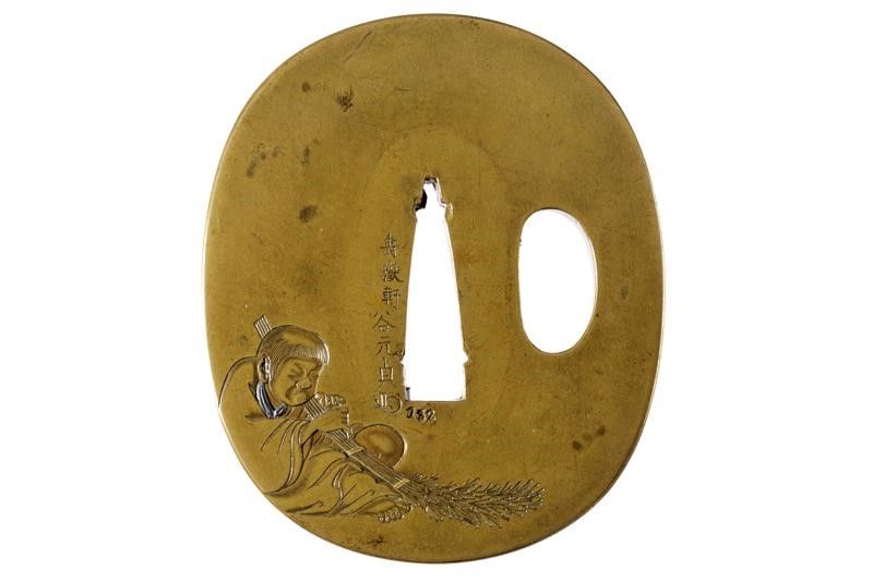 Interessante Tsuba Firmata Jugakuken Tani Motosada