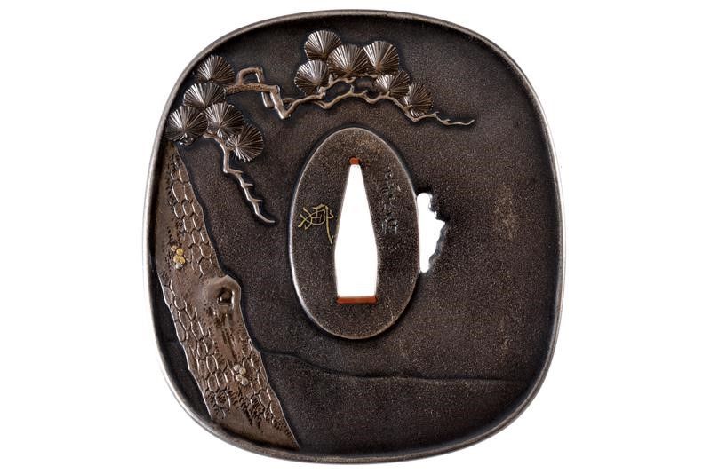 Bellissima Tsuba Firmata Riuso Hogen (kyotoshi)