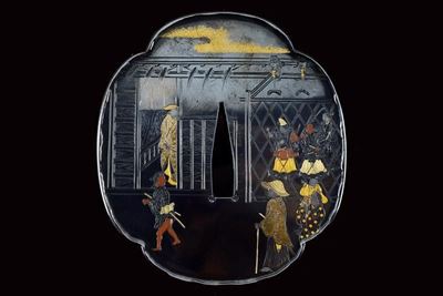 Bellissima Tsuba Gimei Omori Terumitsu e Kakihan