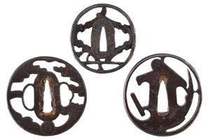 Lotto di tre tsuba