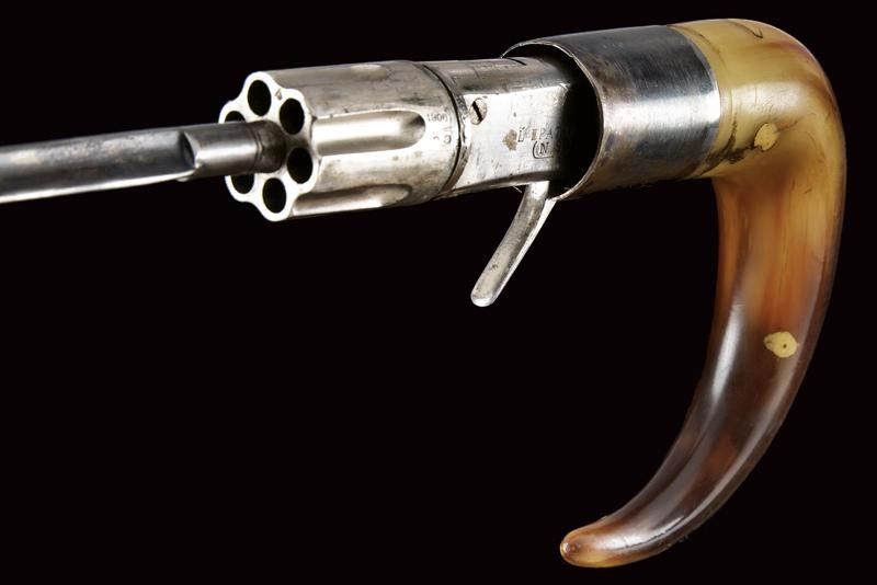 Raro Bastone Animato con Revolver e Lama