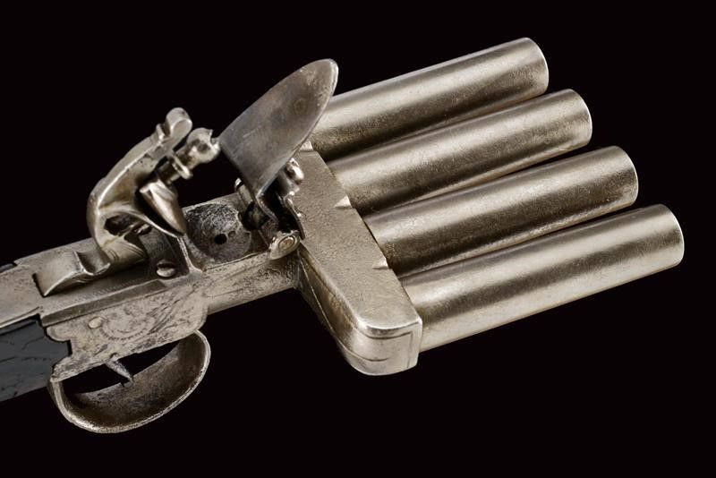 Rara Pistola 'duck's Foot' a Pietra Focaia