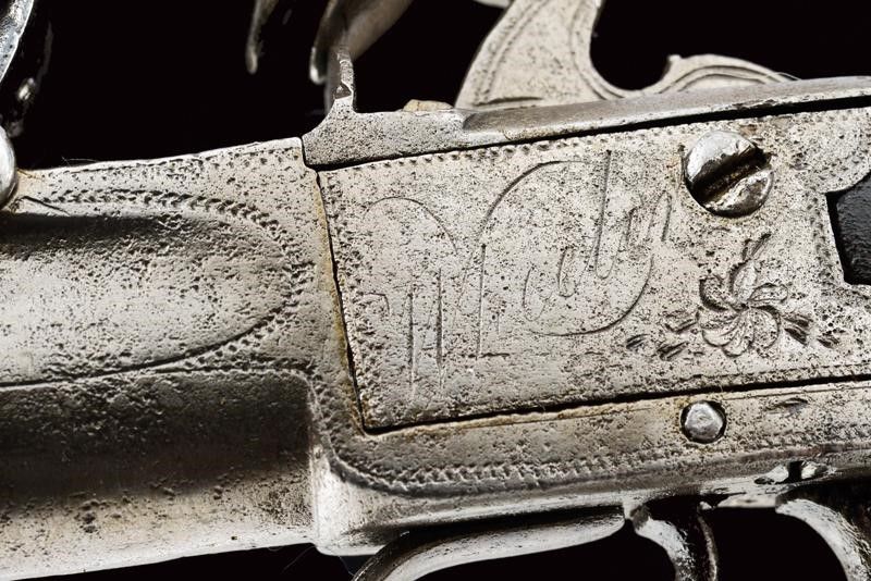 Rara Pistola 'duck's Foot' a Pietra Focaia
