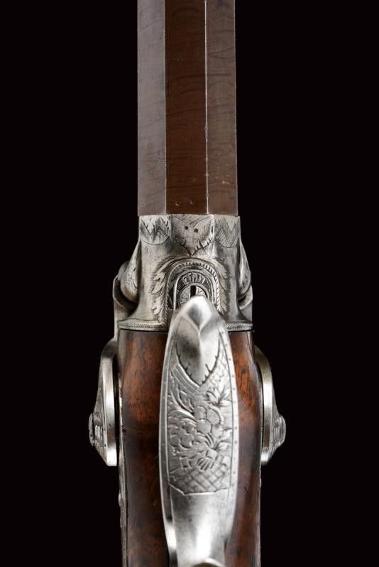 Rara Pistola a Luminello a Due Cariche Sovrapposte di Marelli (1850 - 1860)