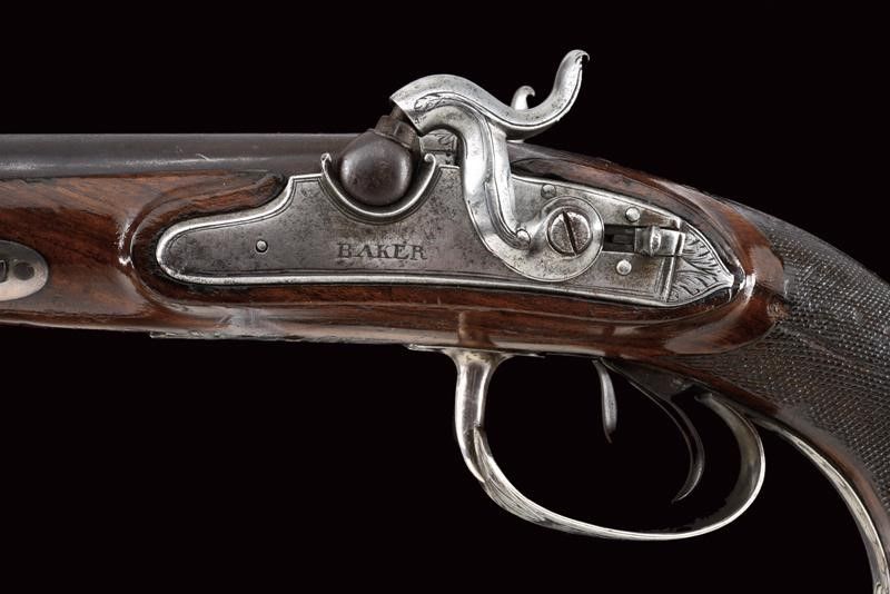 Coppia di Pistole a Due Canne a Luminello di Baker