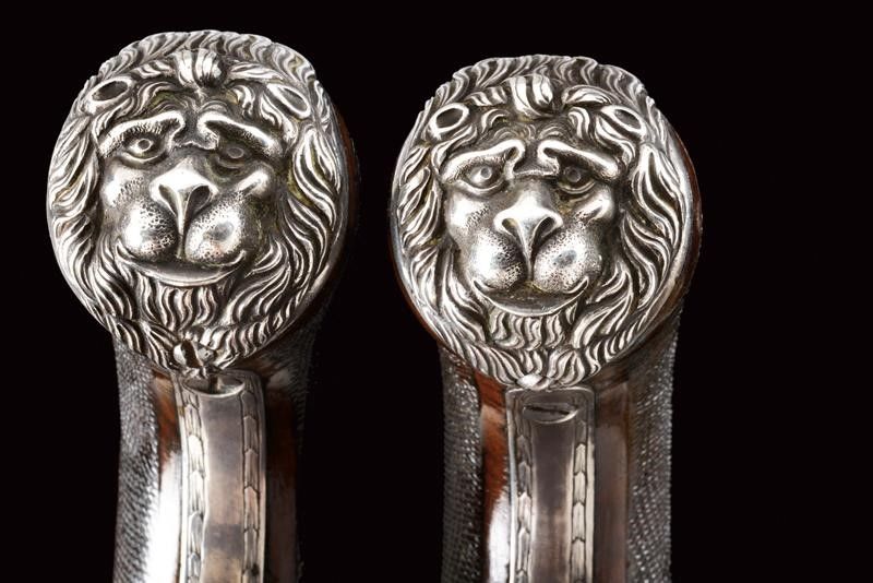 Coppia di Pistole a Due Canne a Luminello di Baker