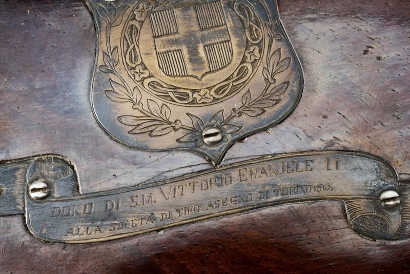 Bellissimo Fucile a Luminello da Tiro da Presentazione, Donato dal Re Vittorio Emanuele II