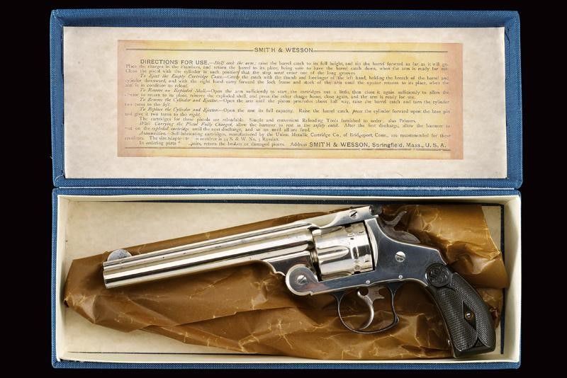 Smith & Wesson S&W .44 Double Action 1st Model Top Break Revolver, Cut  Barrel, MFD 1880's Antique