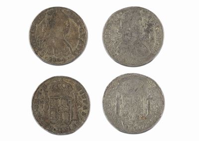 Carlo IV di Spagna, 8 Reales 1804 e Ferdinando VII di Spagna, 8 Reales 1809