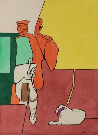 Piccolo ritratto militare, tempera su carta