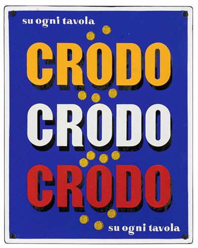 Insegna Pubblicitaria Vintage Crodo