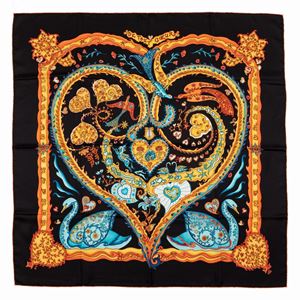 De Tout Coeur Silk twill scarf