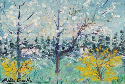 Primavera nel podere, olio su tela
