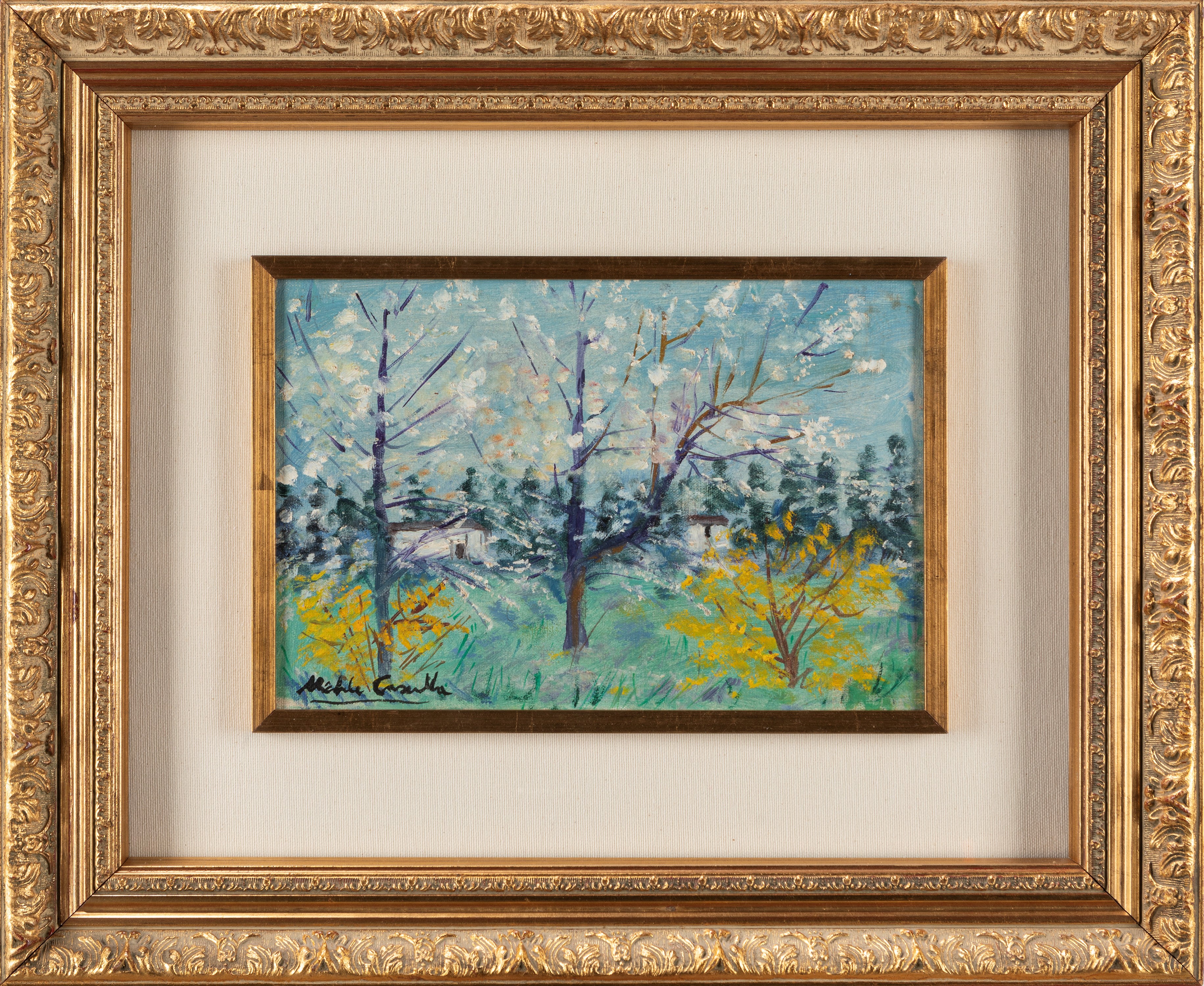 Michele Cascella - Primavera nel podere, olio su tela