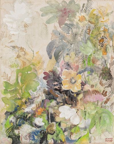 Autore Ignoto, Fiori - Tempera su cartoncino
