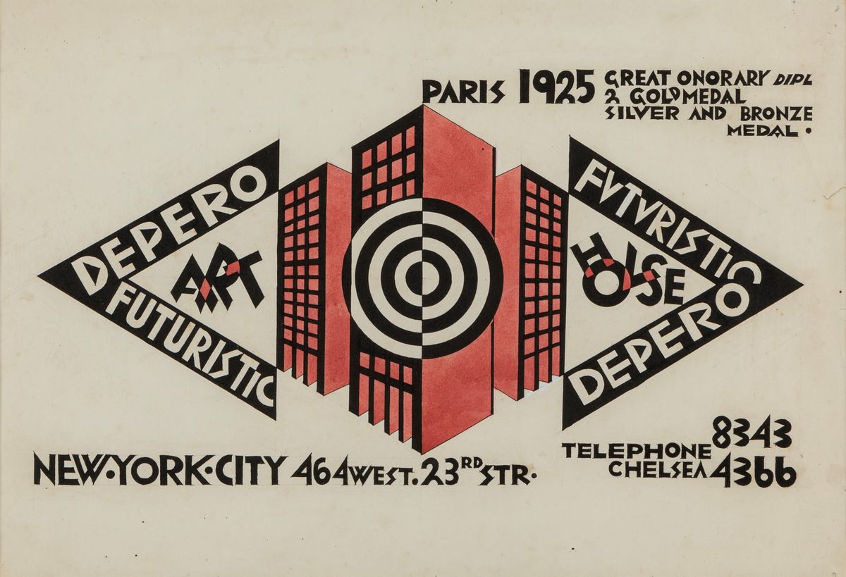 Fortunato Depero - Depero futuristic art house (study for auto