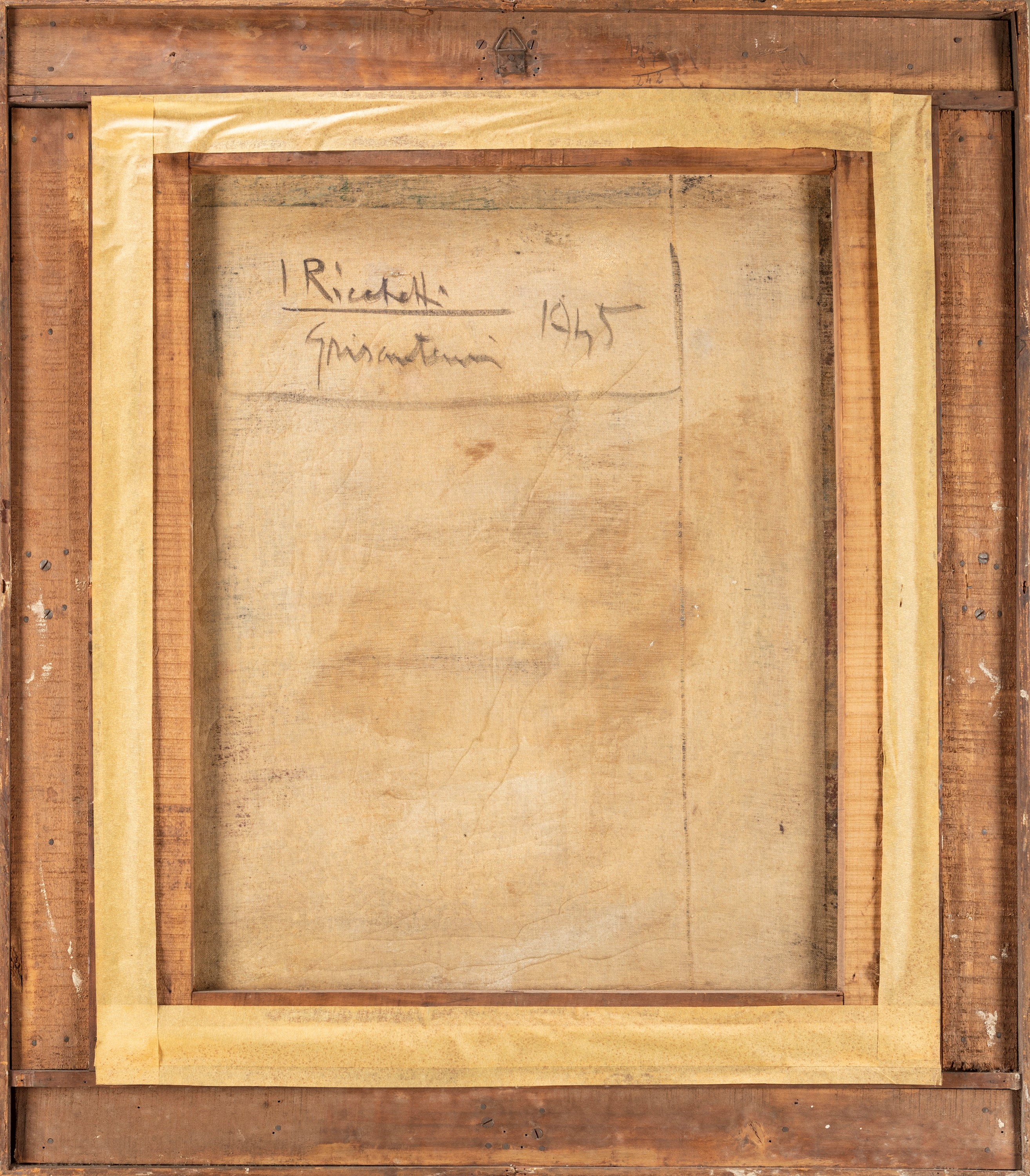 Luciano Ricchetti - Crisantemi, olio su tela, 1945