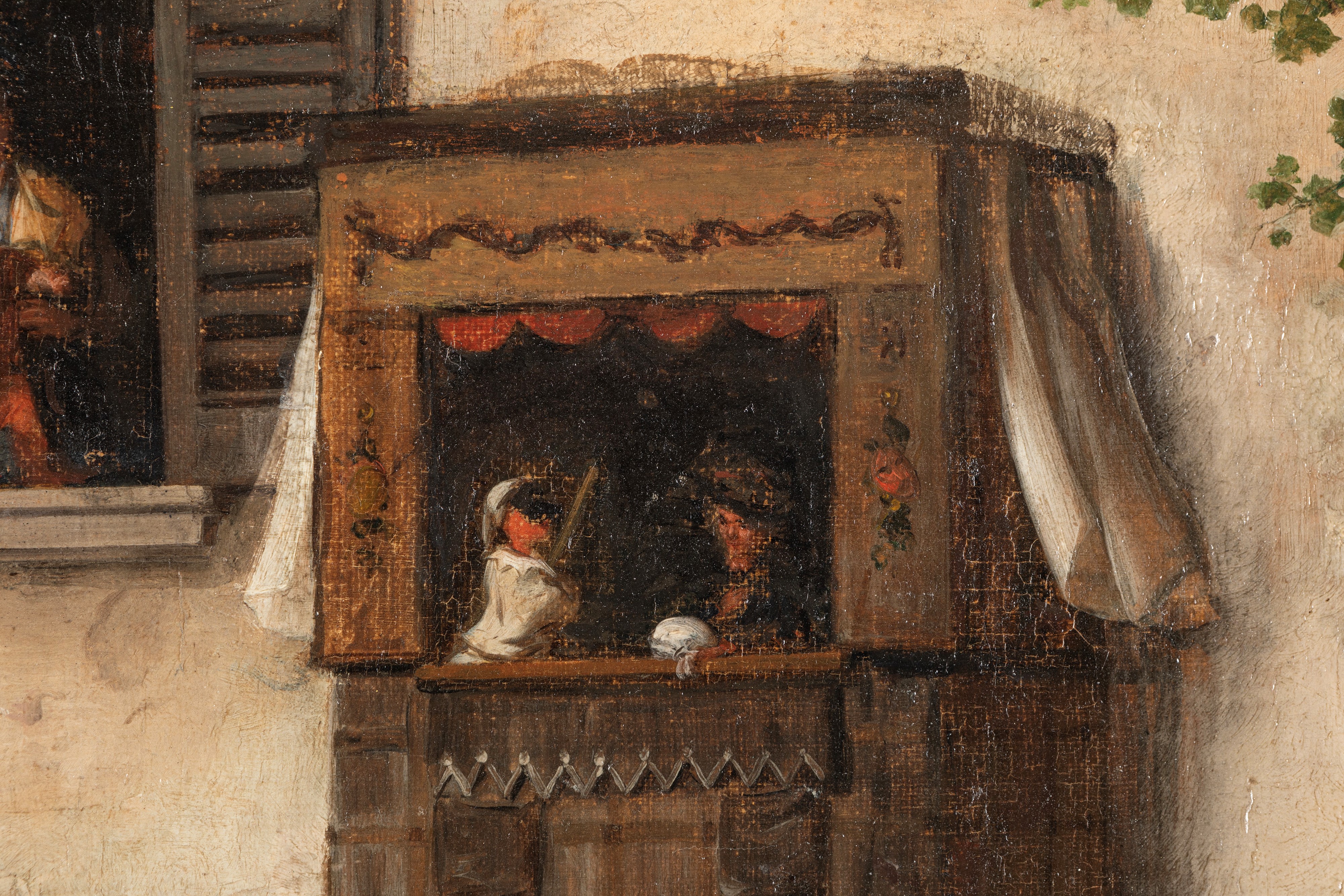 Angelo Inganni - I burattini - Olio su tela, 1869