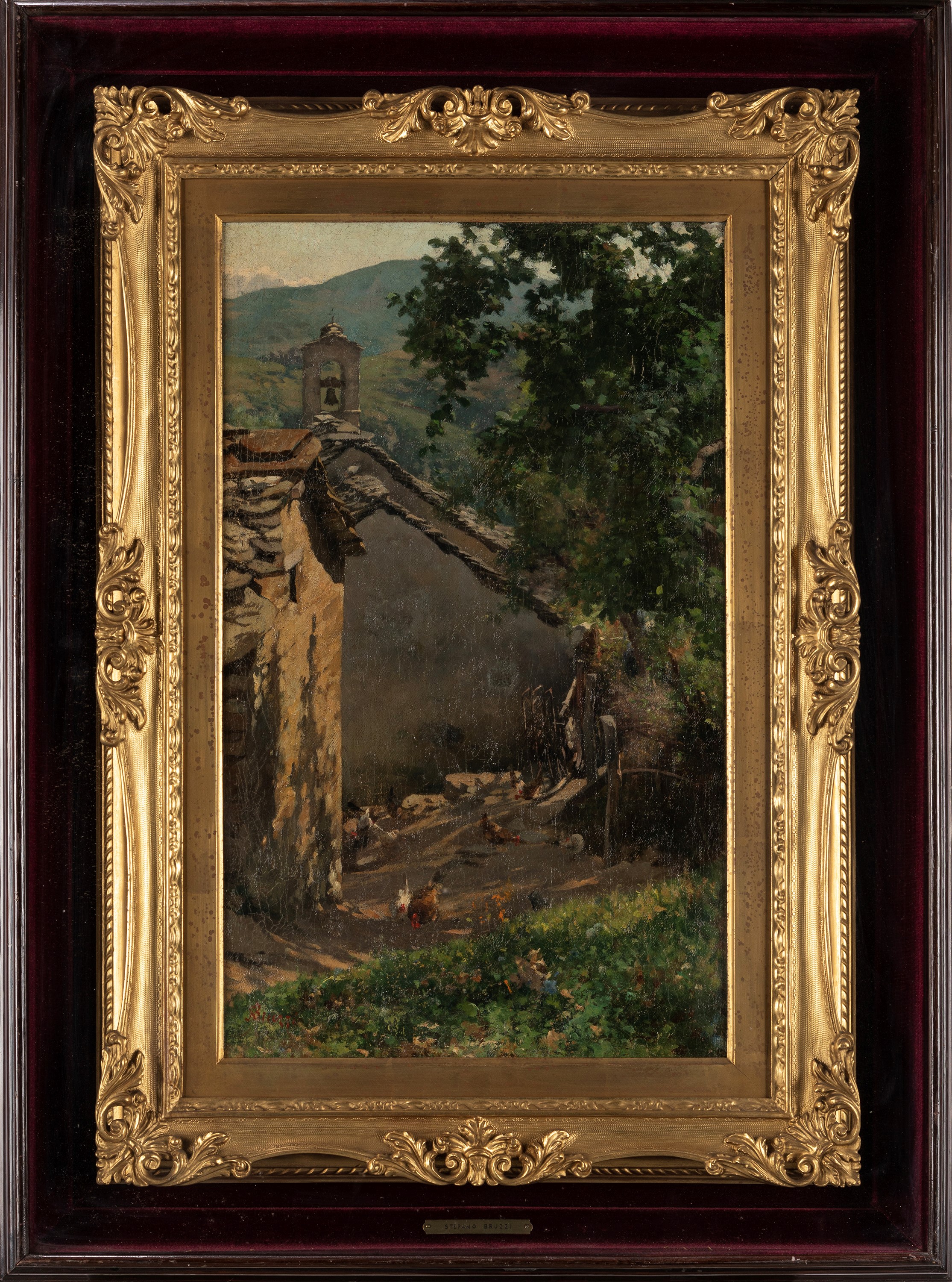 Stefano Bruzzi - Campagna piacentina, olio su tela