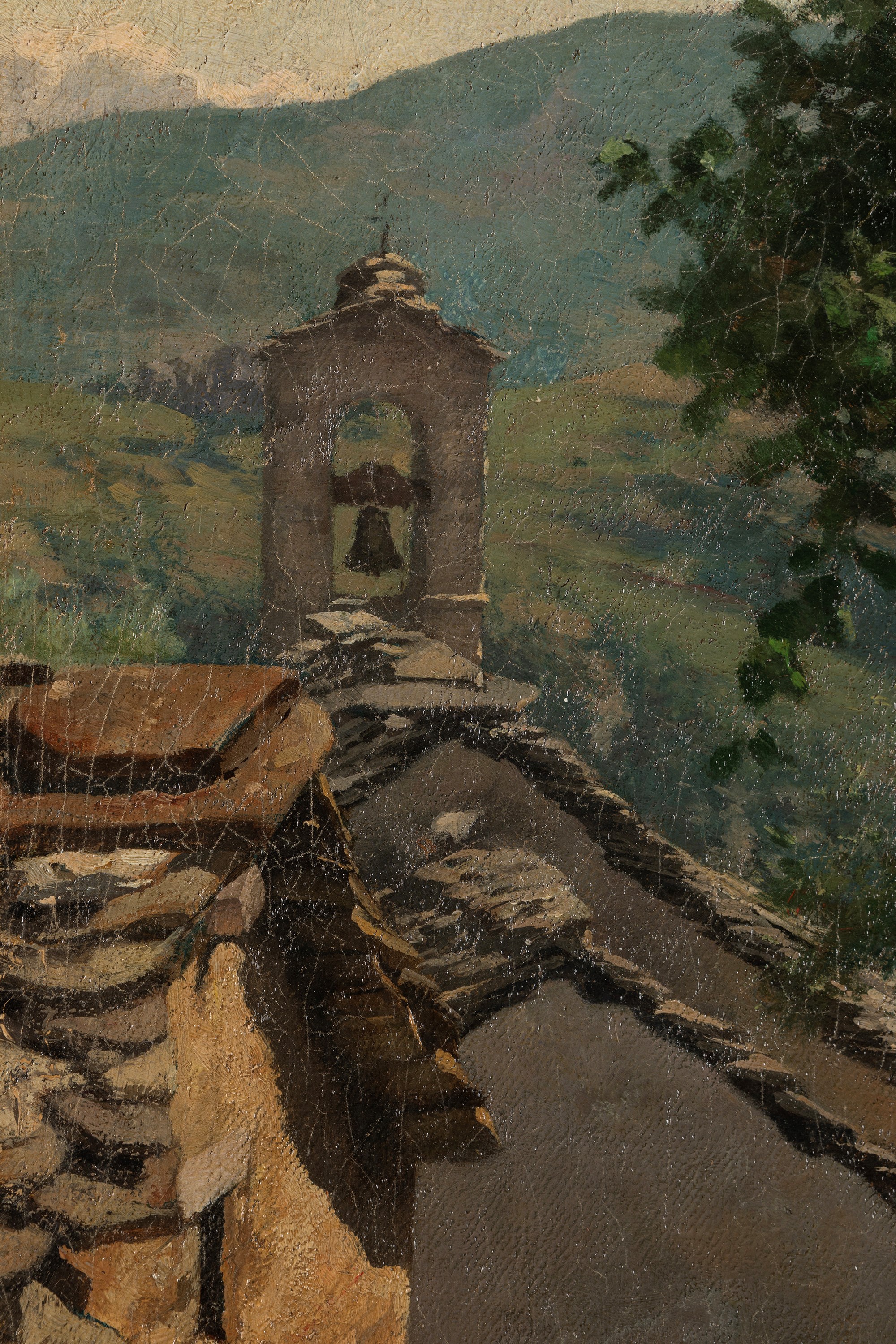 Stefano Bruzzi - Campagna piacentina, olio su tela