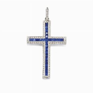 Pendente con zaffiri e diamanti