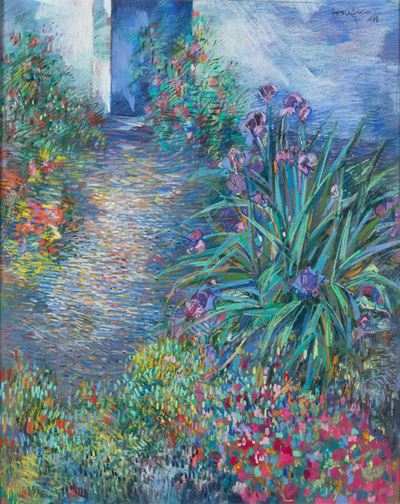 Giardino - pastello su cartone