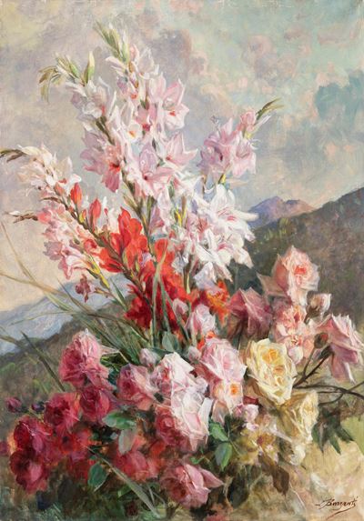 Fiori di montagna, olio su tela
