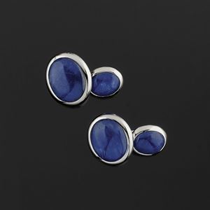 A 18K white gold and sapphire cufflinks