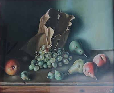 La frutta - olio su tela, 1977, cm 50 x 60