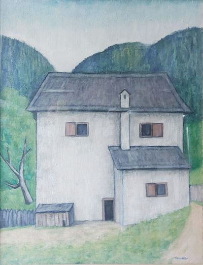 Casa in Cadore, olio su tela, 1955